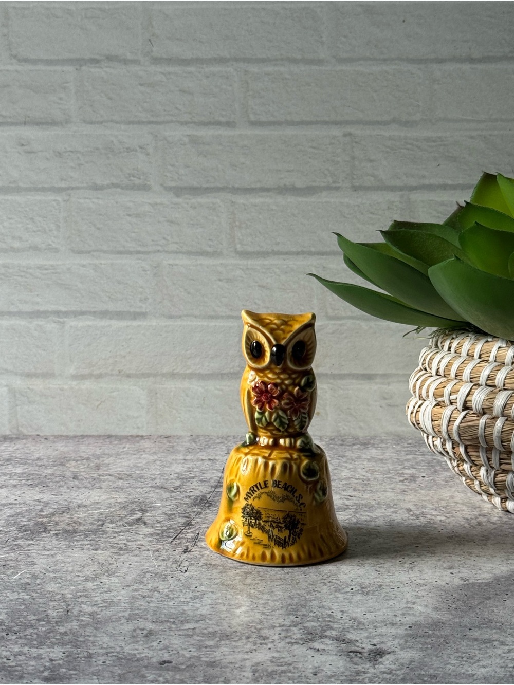 Vintage Myrtle Beach South Carolina Souvenir Owl Bell Made in Japan